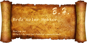 Brüszler Hektor névjegykártya